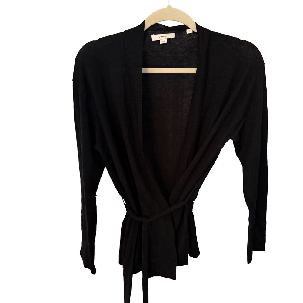 Vince Womenâs Black Cardigan Wool & Cashmere Tie Close Nwot Sz Xs